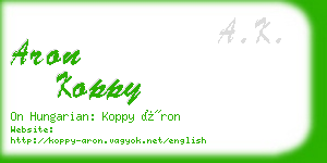 aron koppy business card